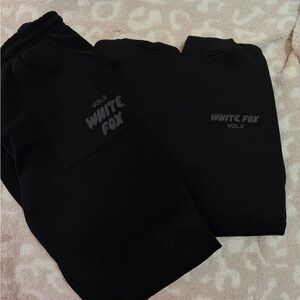 White Fox Black Tracksuit Set brand new
